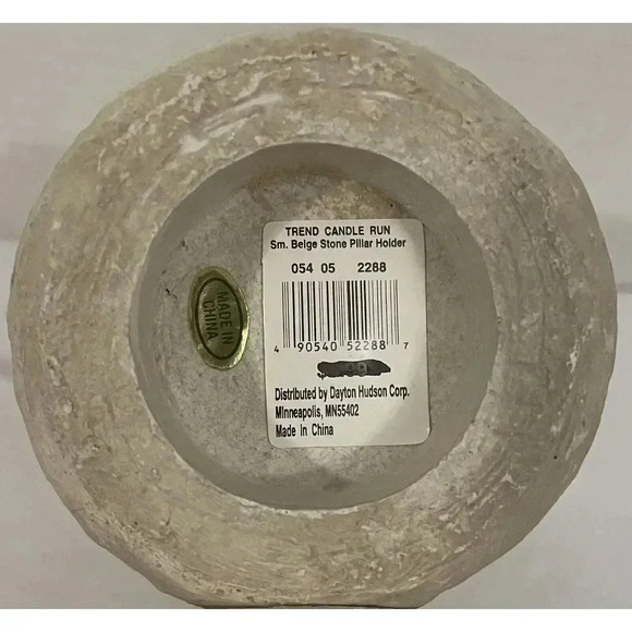 Stone Pillar Candle Holder 5.75”Candle Up To 1.5” Medium Beige Trend Candle Run - Picture 5 of 6